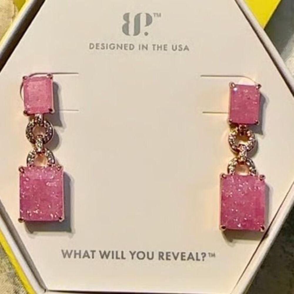 Bomb Party Pink Earrings, Dangle design